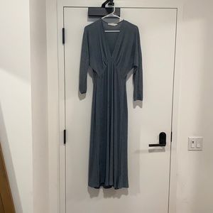 Textured Midi Length Gown - Slate Blue